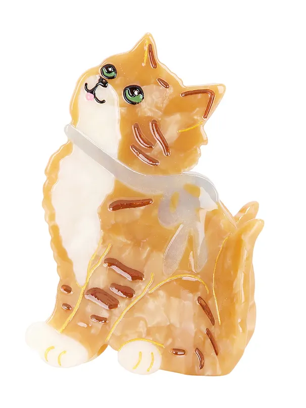 Solar Eclipse Hand-Painted Kyoto Kitten Claw Hair Clip