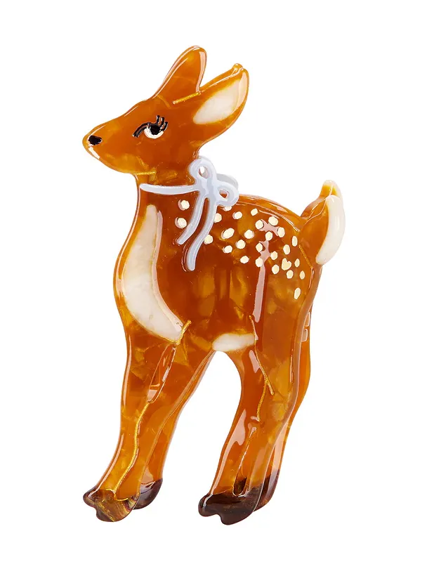 Hand-Painted Fawn Claw Hair Clip