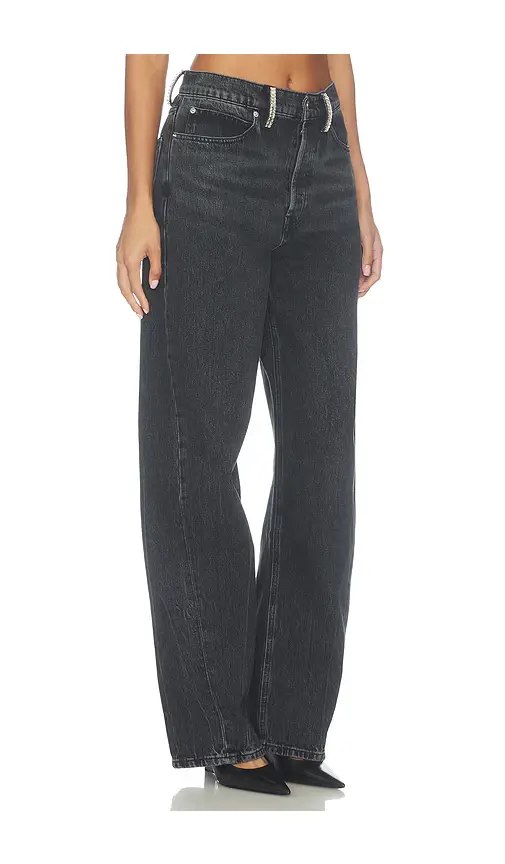 Alexander Wang Float Mid Rise Relaxed Jeans With Crystal Beltloops | Thumbnail 2 Alexander Wang Float Mid Rise Relaxed Jeans With Crystal Beltloops | Thumbnail 2