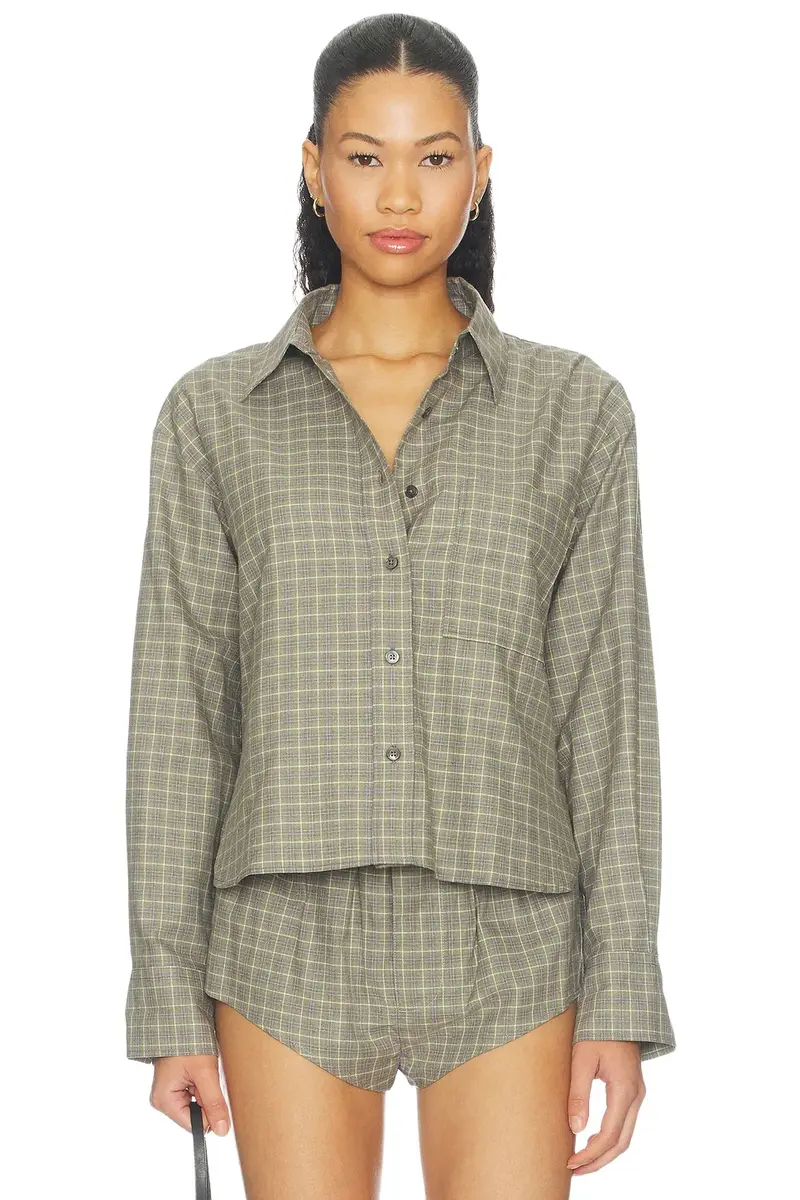 Closed Cropped Oversized Shirt
