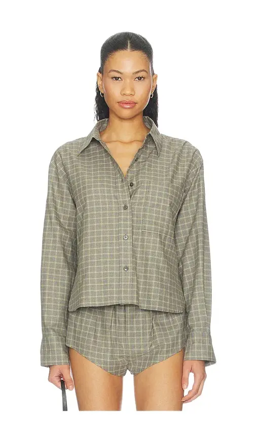 Closed Cropped Oversized Shirt