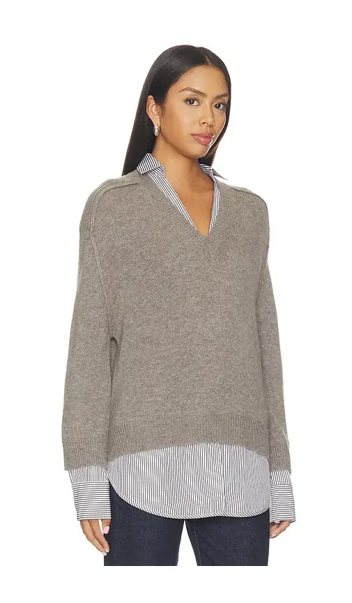 BROCHU WALKER V-neck Printed Layered Pullover Sweater | Thumbnail 2 BROCHU WALKER V-neck Printed Layered Pullover Sweater | Thumbnail 2