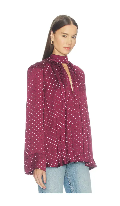 ROTATE Dot Satin Bow Shirt | Thumbnail 2 ROTATE Dot Satin Bow Shirt | Thumbnail 2