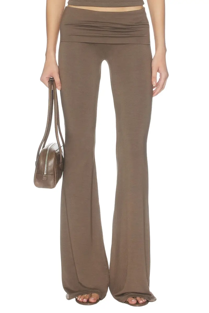 ÉTERNE Soft Jersey Foldover Flare Pant