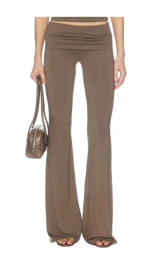 ÉTERNE Soft Jersey Foldover Flare Pant