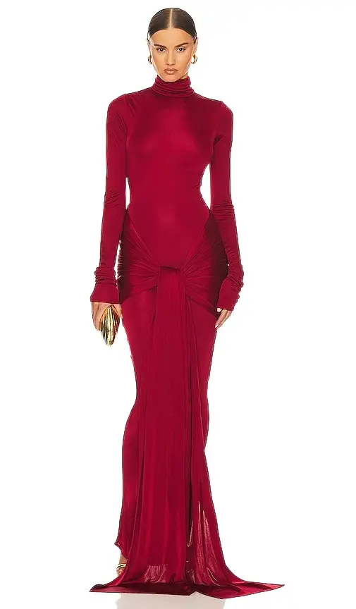 Slinky Jersey Sarong Maxi Dress
