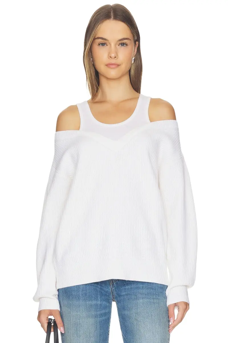 Helmut Lang Double Layer V Neck Top