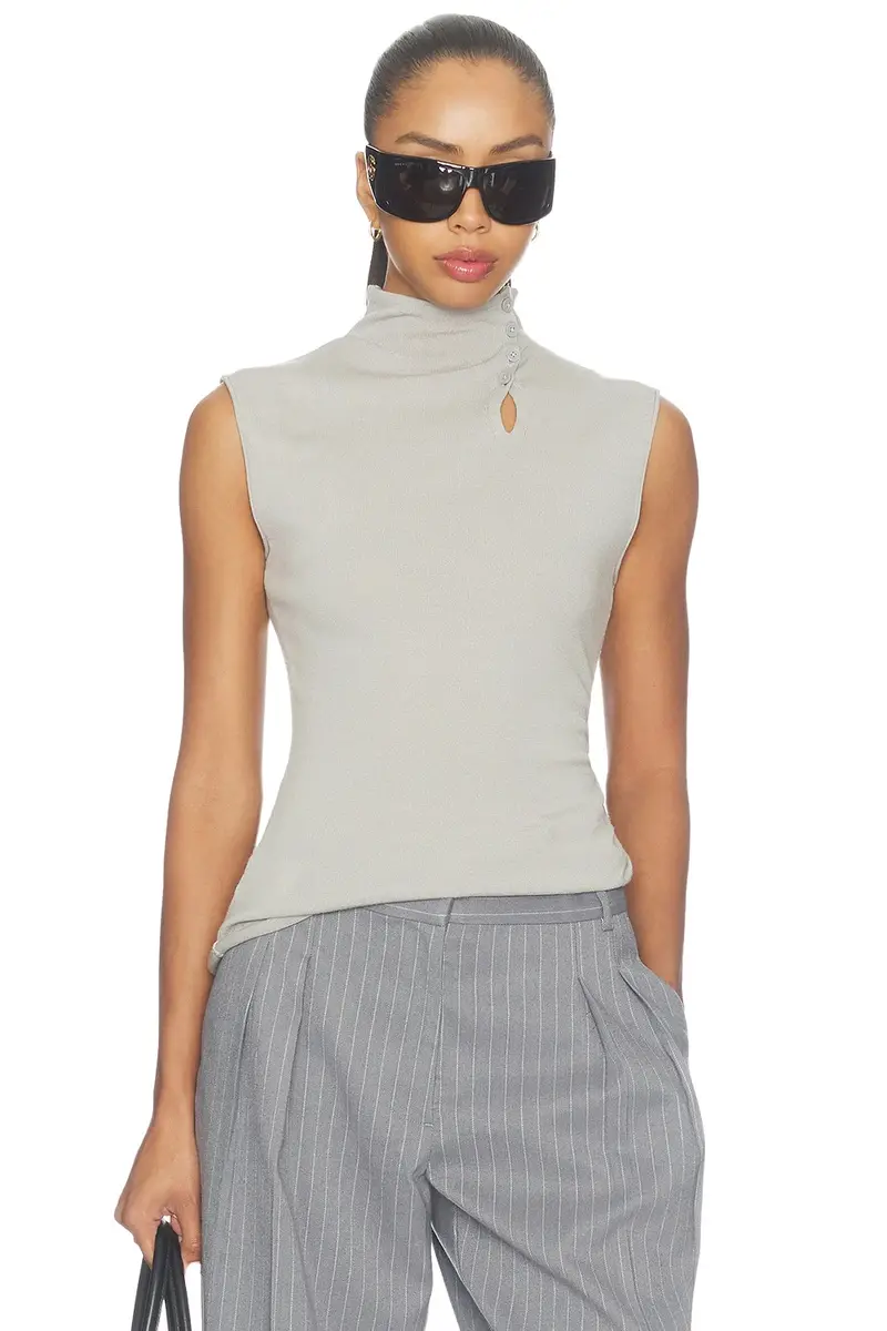Helmut Lang Button Sleeveless Top