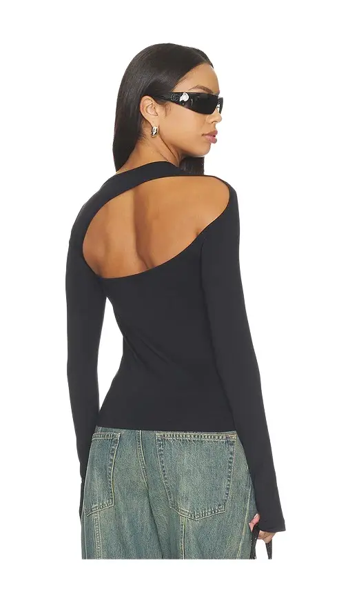 Helmut Lang Asymmetrical Cutout Top