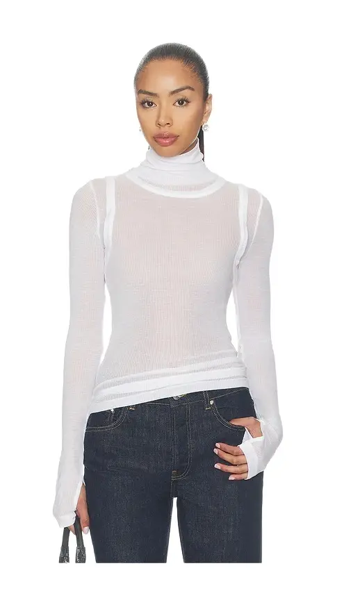 Helmut Lang Layer Long Sleeve Neck Sheer