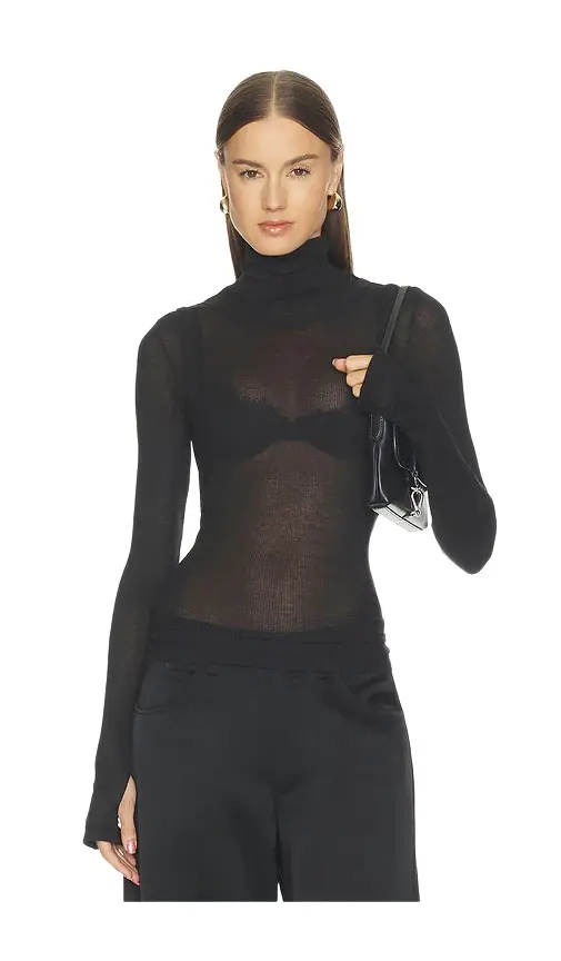 Helmut Lang Layer Long Sleeve Neck Sheer