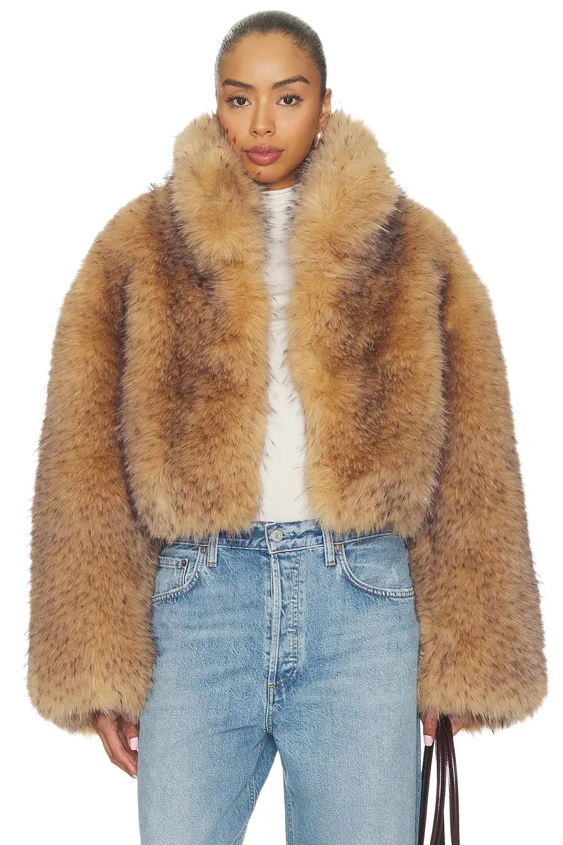 Faux Fur Crop Jacket Faux Fur Crop Jacket