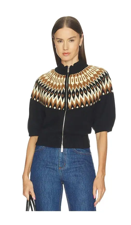 Sanctuary Fairisle Zip Up Cardi