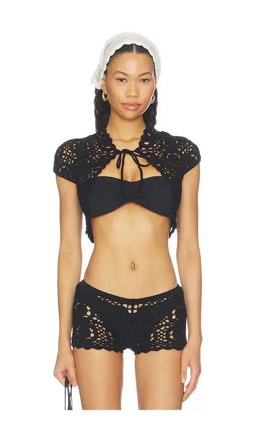 Frankies Bikinis X Devon Lee Carlson Pinky Promise Cotton Knit Bolero