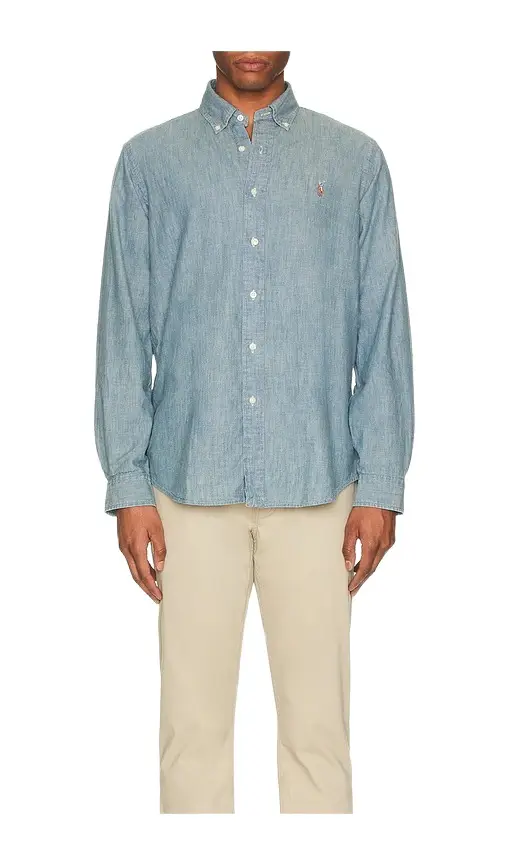 Long Sleeve Chambray Sport Shirt Long Sleeve Chambray Sport Shirt