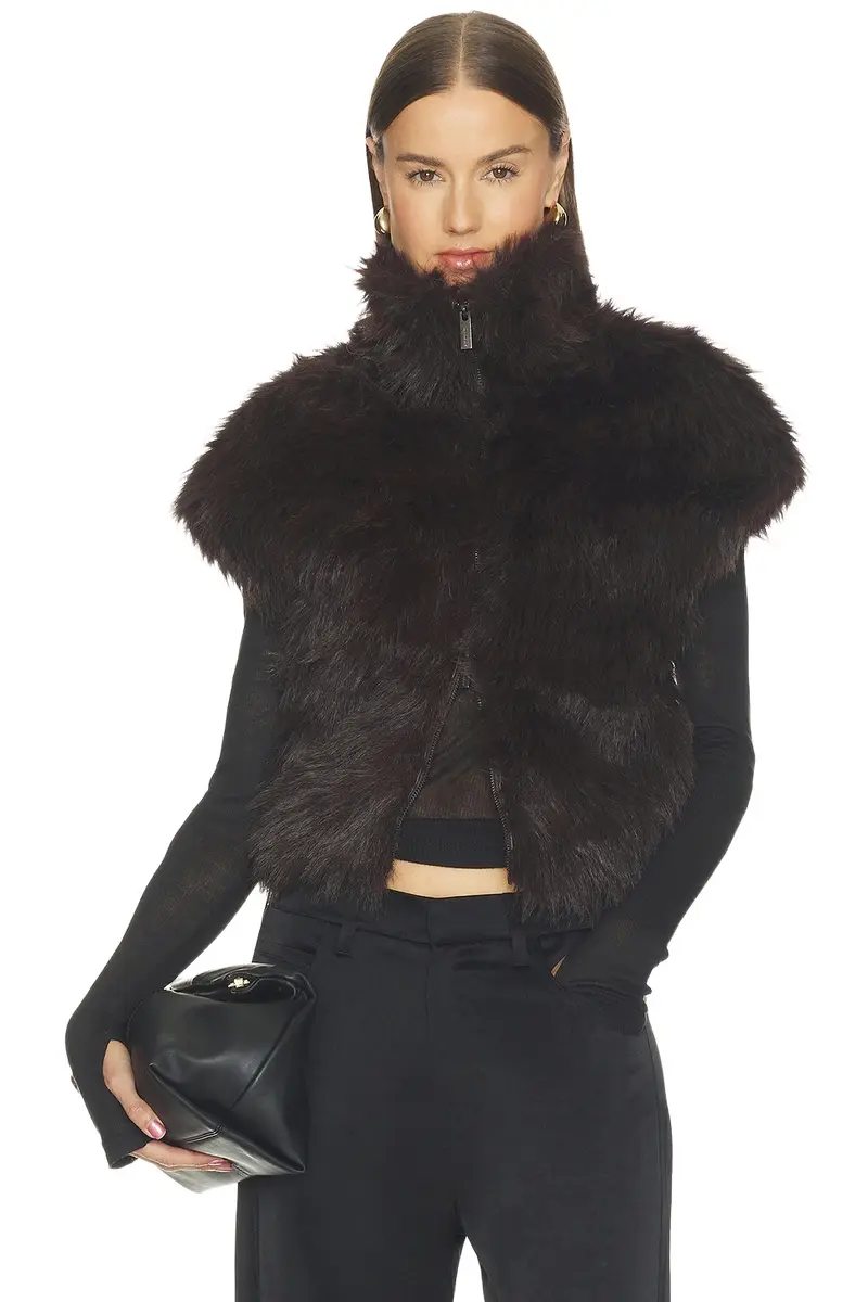 Sanctuary Silky Faux Fur Vest