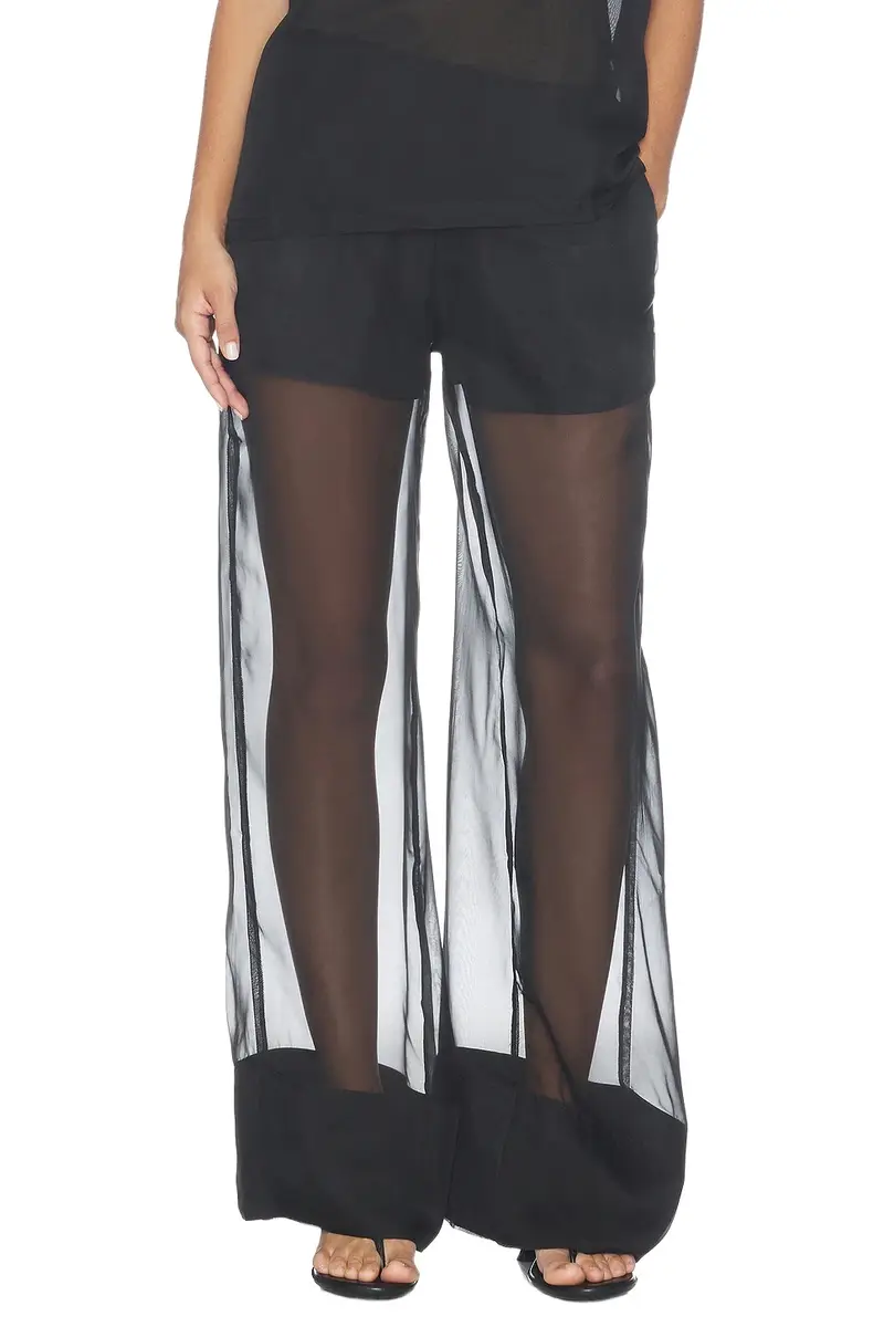 WeWoreWhat Pull On Sheer Trouser Pant