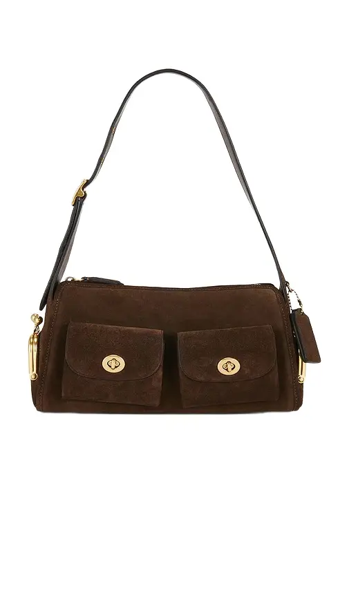The Coach Originals Suede Turnlock Haversack 27 The Coach Originals Suede Turnlock Haversack 27