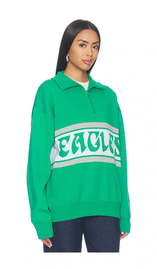 Terez Philadelphia Eagles Team Stripe Quarter Zip Sweater | Thumbnail 2 Terez Philadelphia Eagles Team Stripe Quarter Zip Sweater | Thumbnail 2