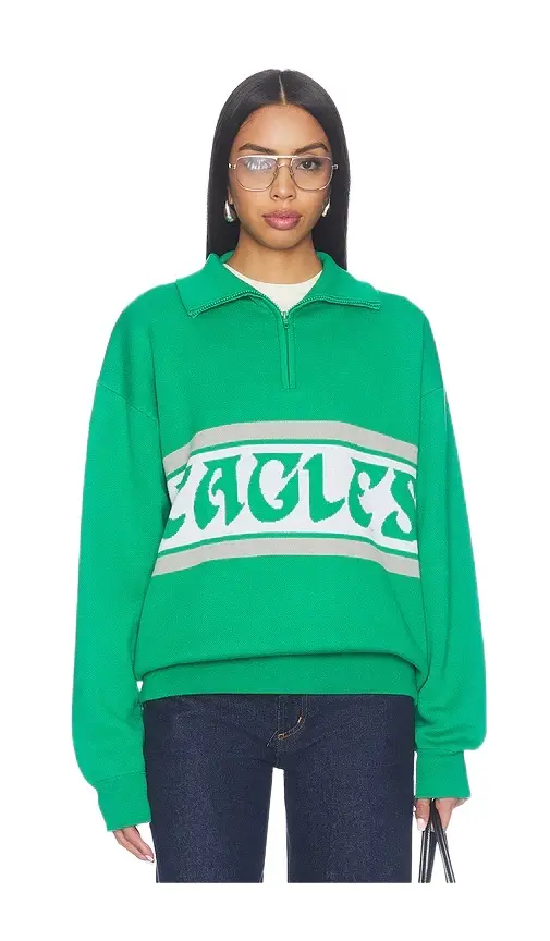 Philadelphia Eagles Team Stripe Quarter Zip Sweater Philadelphia Eagles Team Stripe Quarter Zip Sweater