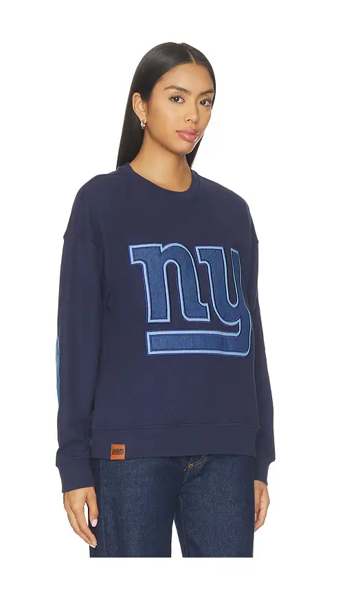 Terez New York Giants Denim Patch Crew Sweater | Thumbnail 2 Terez New York Giants Denim Patch Crew Sweater | Thumbnail 2