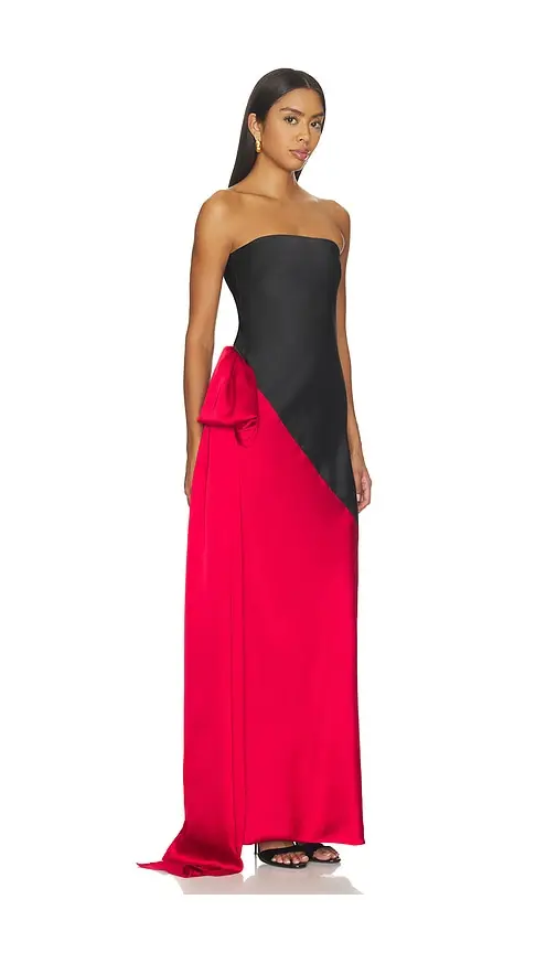 Norma Kamali Spliced Bias Strapless Gown With Bow | Thumbnail 2 Norma Kamali Spliced Bias Strapless Gown With Bow | Thumbnail 2
