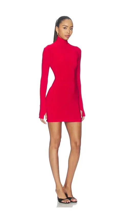 Norma Kamali Long Sleeve Turtleneck Mini Dress | Thumbnail 2 Norma Kamali Long Sleeve Turtleneck Mini Dress | Thumbnail 2