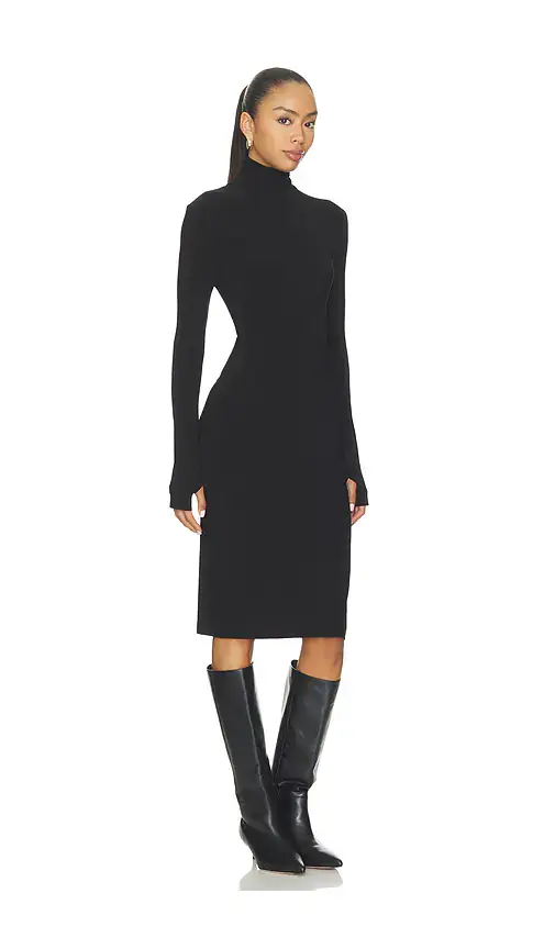 Norma Kamali Long Sleeve Turtleneck Dress | Thumbnail 2 Norma Kamali Long Sleeve Turtleneck Dress | Thumbnail 2