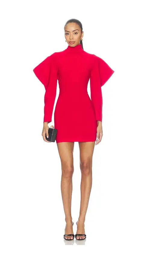 Norma Kamali Wing Sleeve Open Back Bow Neck Mini Dress | Thumbnail 2 Norma Kamali Wing Sleeve Open Back Bow Neck Mini Dress | Thumbnail 2