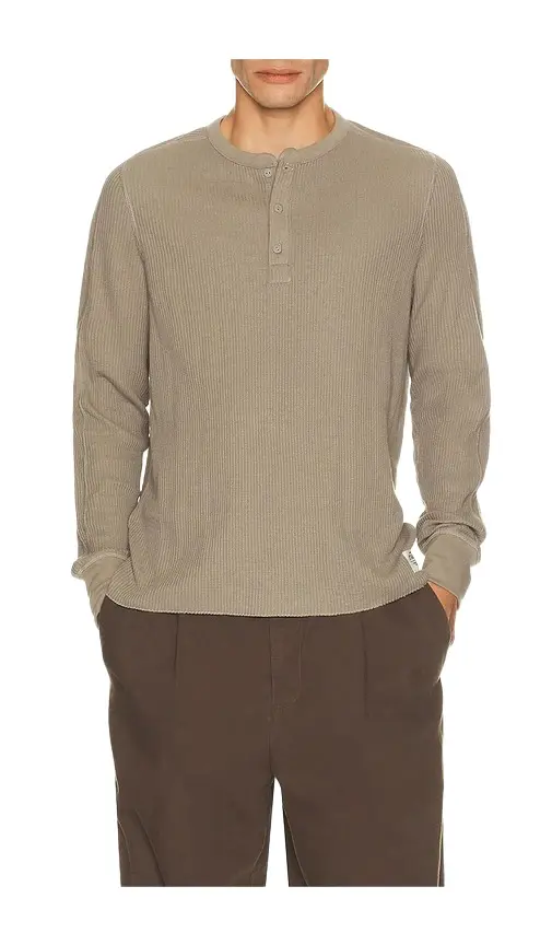 Skims Waffle Cropped Slim Henley