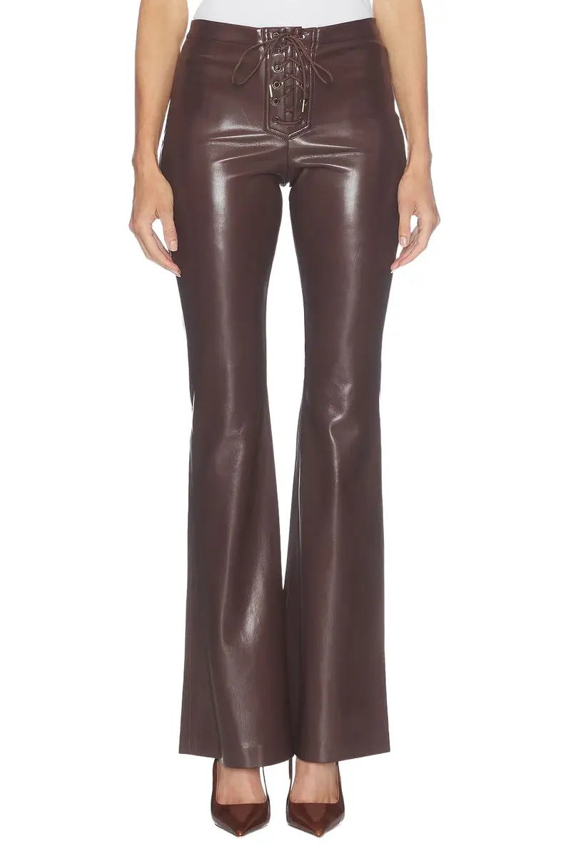 Alice + Olivia Alice + Olivia Ravyn Faux Leather Lace Up Bootcut Pant