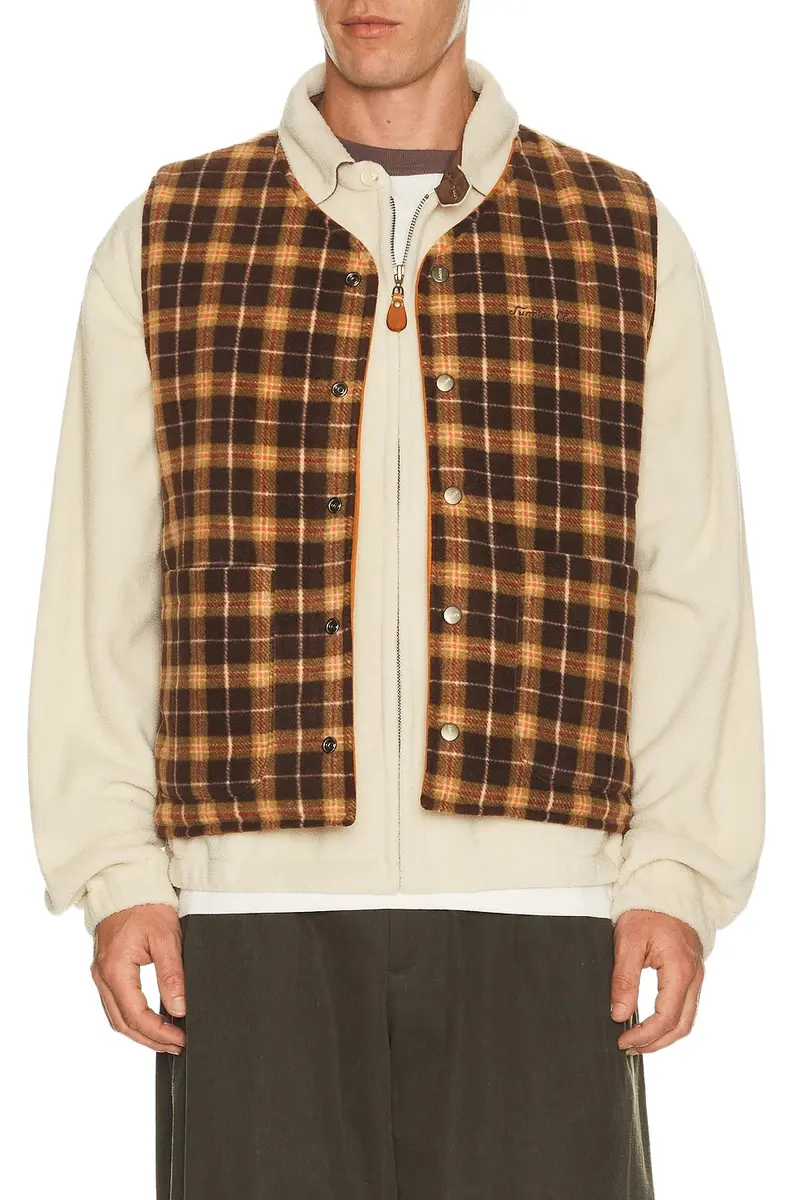 KAPPY DESIGN Reversible Nylon Check Vest