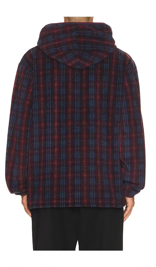KAPPY DESIGN Fleece Check Button Hoodie | Thumbnail 2 KAPPY DESIGN Fleece Check Button Hoodie | Thumbnail 2