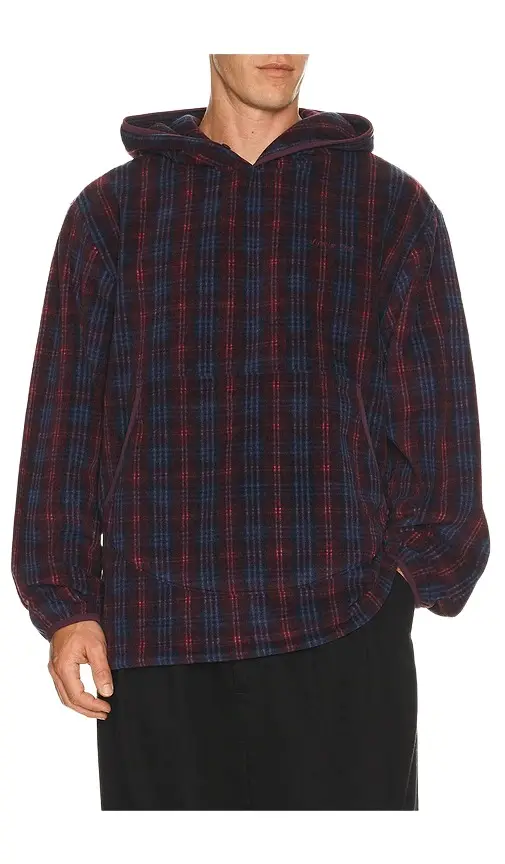 Fleece Check Button Hoodie Fleece Check Button Hoodie