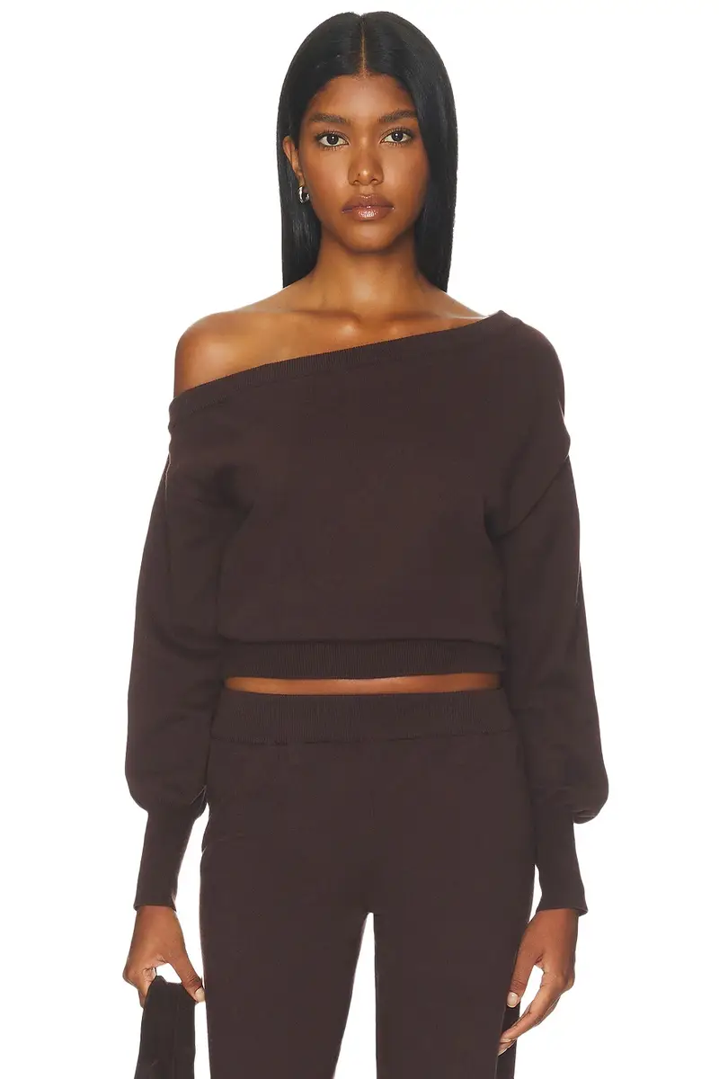 Heather Off Shoulder Knit Top