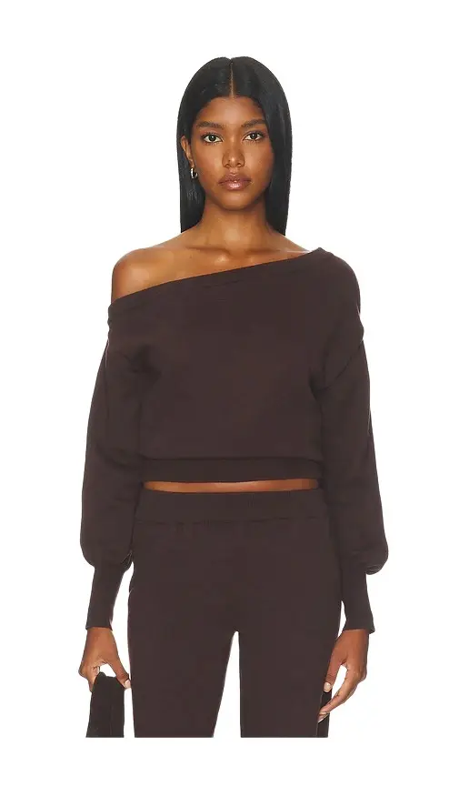 Runaway The Label Heather Off Shoulder Knit Top