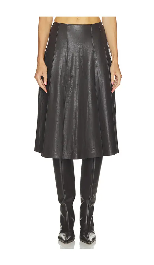 Commando Faux Leather Pleated Midi Skirt | Thumbnail 2