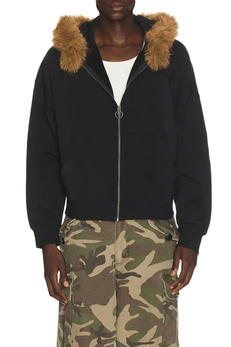 Fur Trim Hoodie