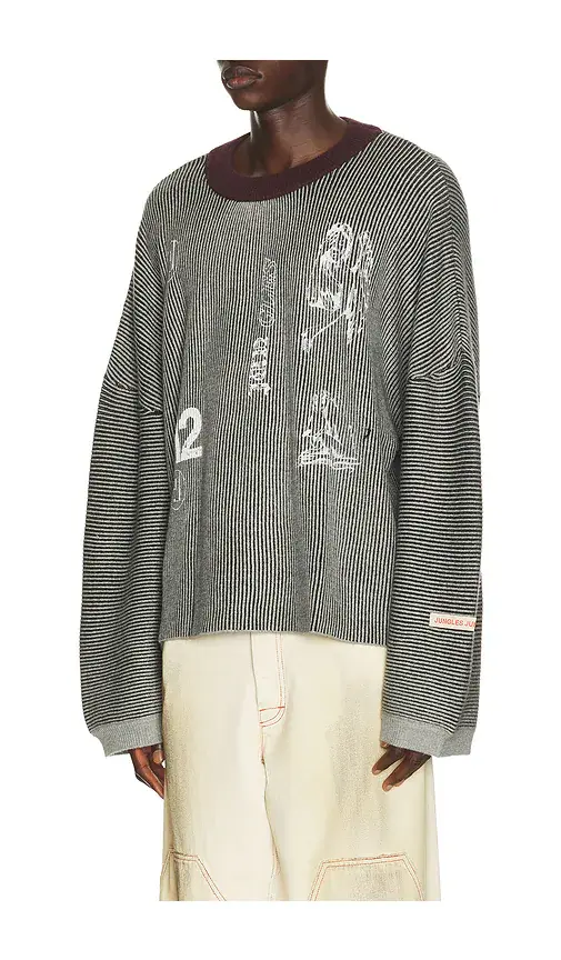 Jungles Sketches Two Tone Rib Knit Sweater | Thumbnail 2 Jungles Sketches Two Tone Rib Knit Sweater | Thumbnail 2