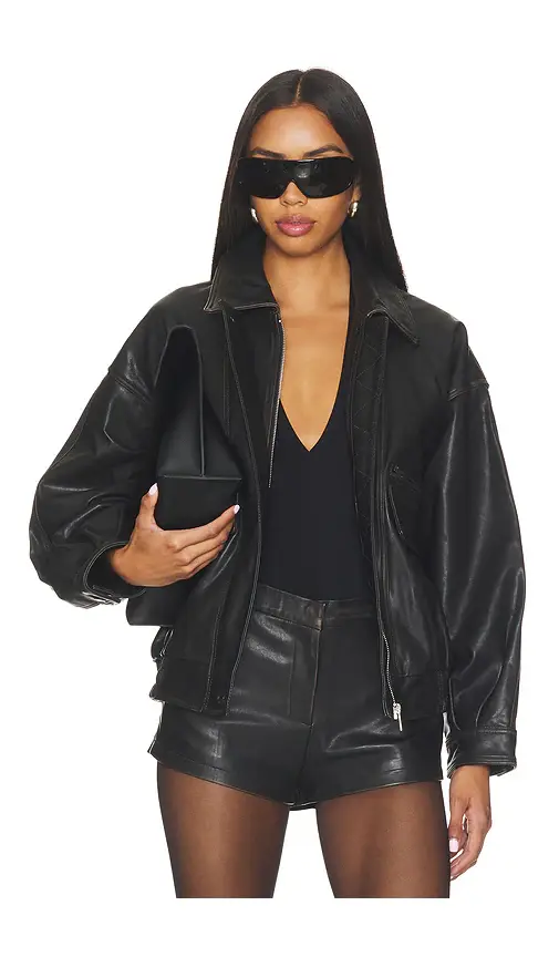 Aexae Leather Distressed Moto Jacket | Thumbnail 2 Aexae Leather Distressed Moto Jacket | Thumbnail 2