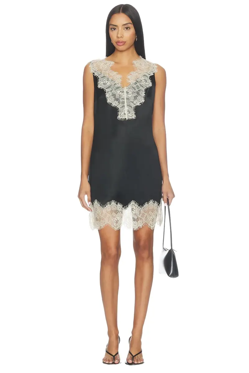 Bea Satin Lace Mini Dress Bea Satin Lace Mini Dress