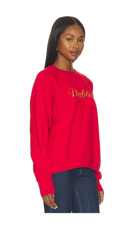 Willy Chavarria Diablo Raglan Standard Crewneck Sweatshirt | Thumbnail 2 Willy Chavarria Diablo Raglan Standard Crewneck Sweatshirt | Thumbnail 2