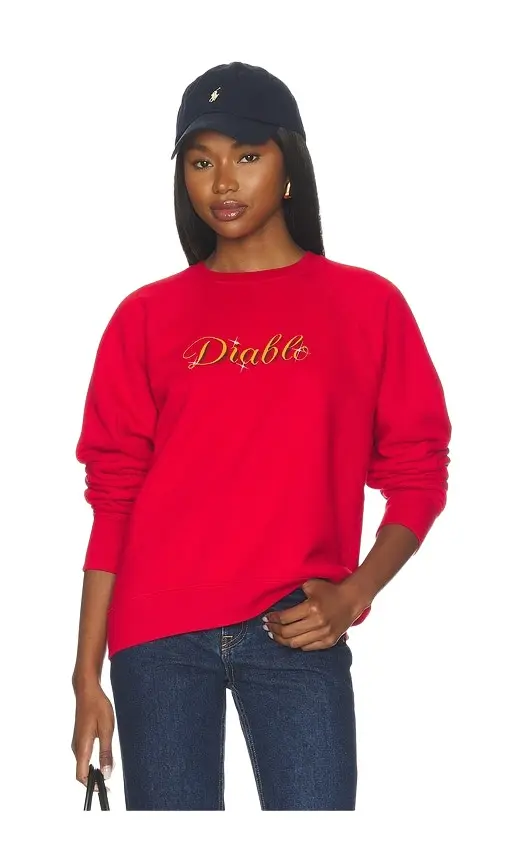 Willy Chavarria Diablo Raglan Standard Crewneck Sweatshirt
