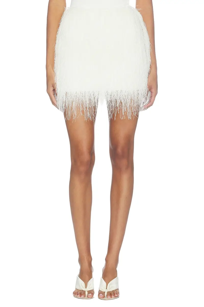 Polyester Fringe Mini Skirt