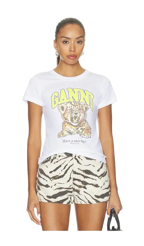 Basic Cotton Jersey Baby Fit Tiger Tee