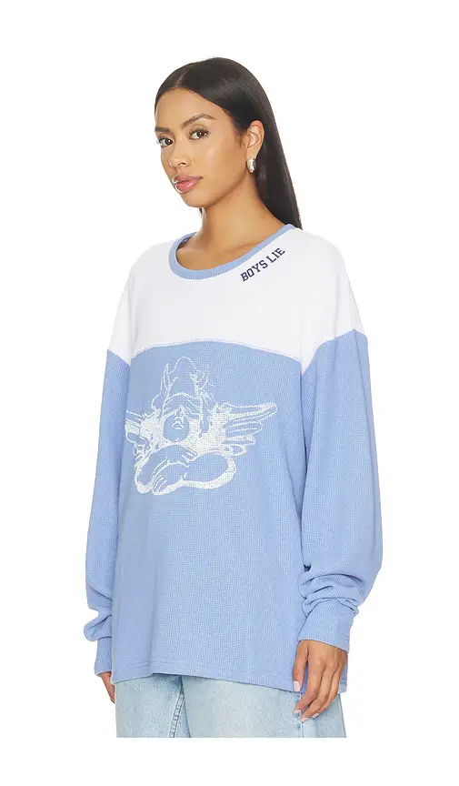 Boys Lie Varsity Blues Thermal Long Sleeve Top | Thumbnail 2 Boys Lie Varsity Blues Thermal Long Sleeve Top | Thumbnail 2