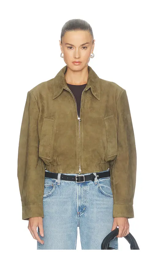 AGOLDE Nahla Cropped Suede Jacket | Thumbnail 2