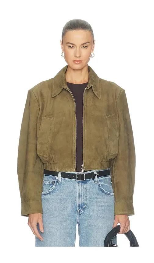 AGOLDE Nahla Cropped Suede Jacket