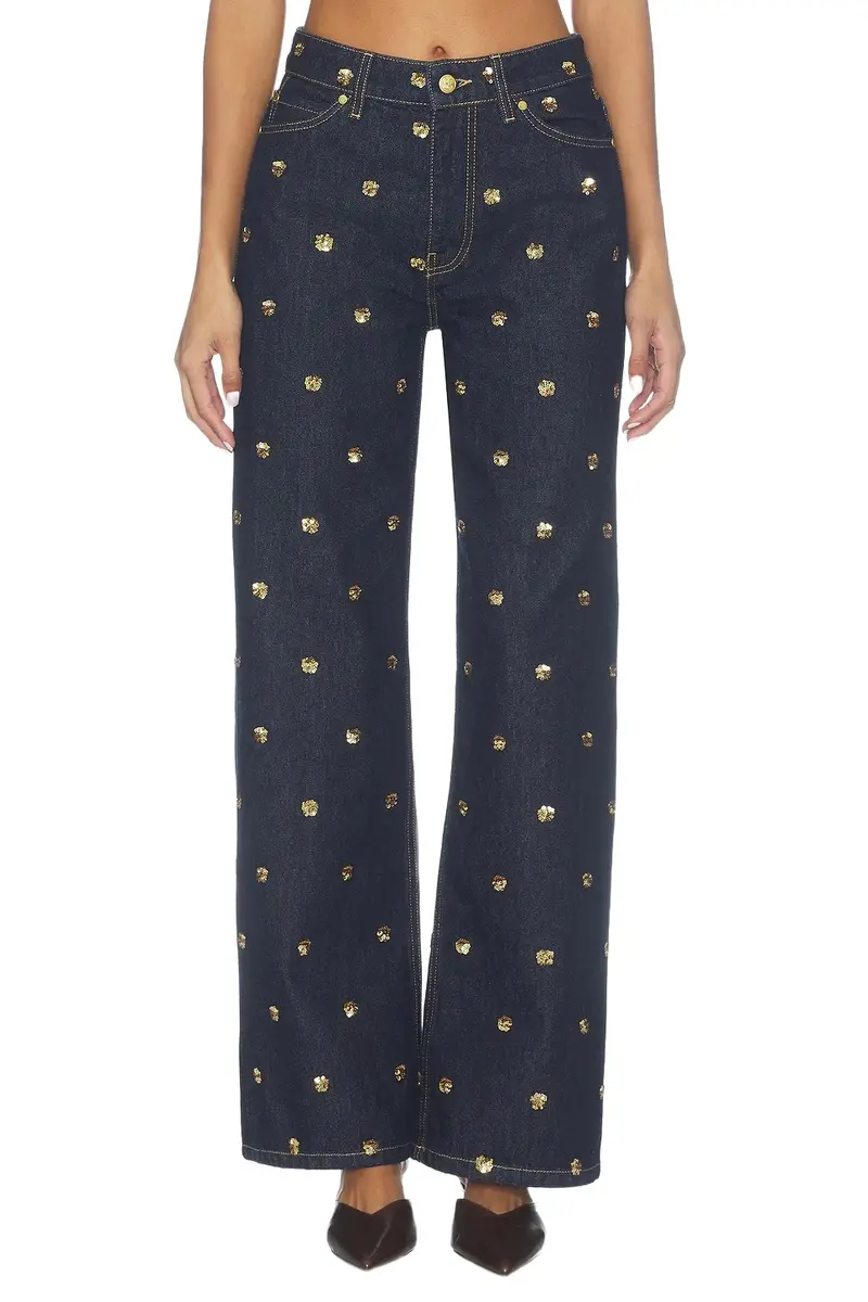 The Willow Embellished Wide Leg Jean The Willow Embellished Wide Leg Jean