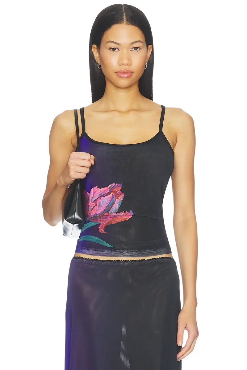 With Harper Lu Mesh Camisole Top